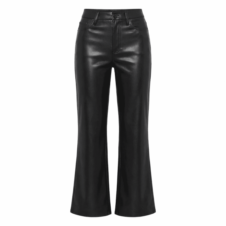 Women Black PU Leather Flared Pants
