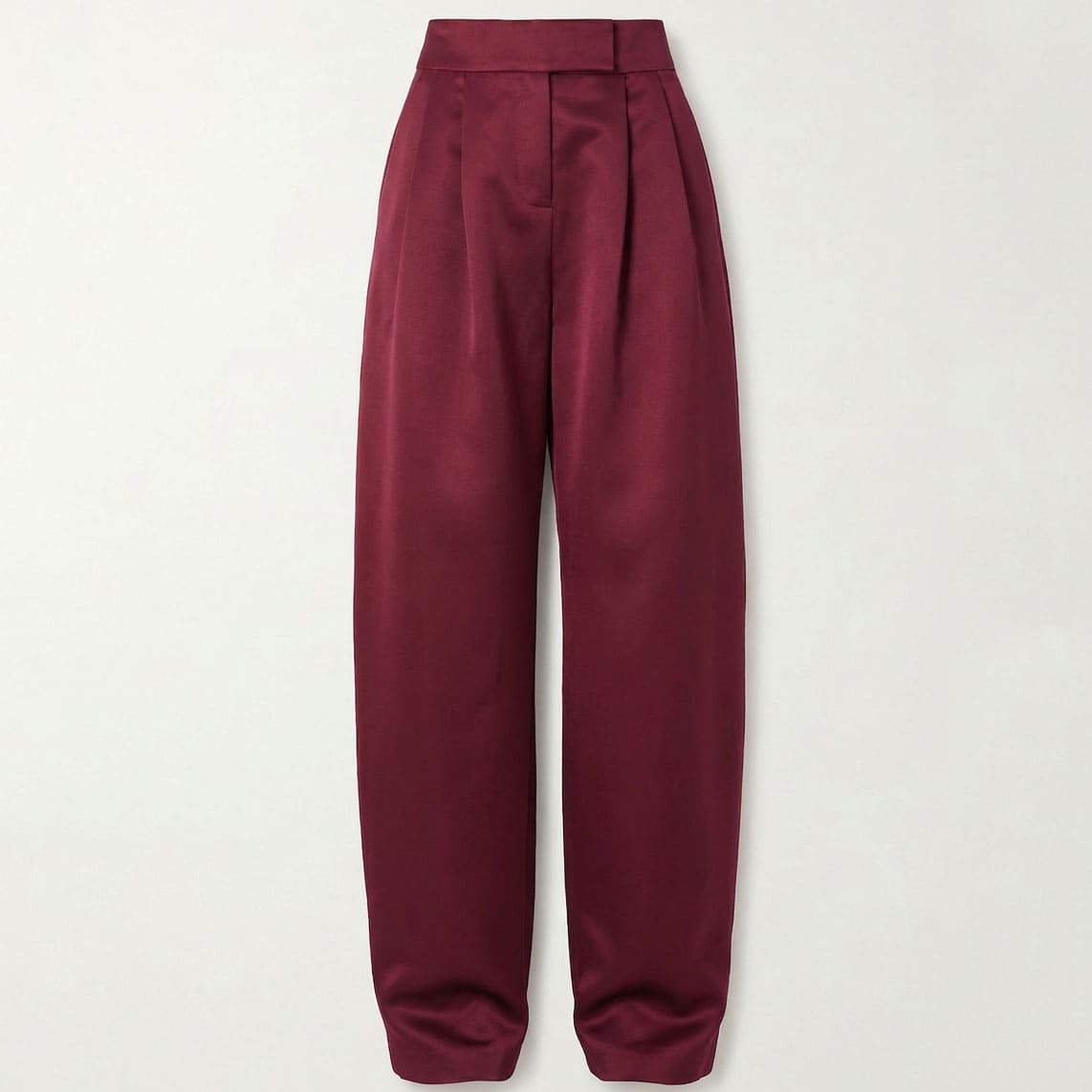 Women’s Burgundy Satin High Waist Balloon Pants