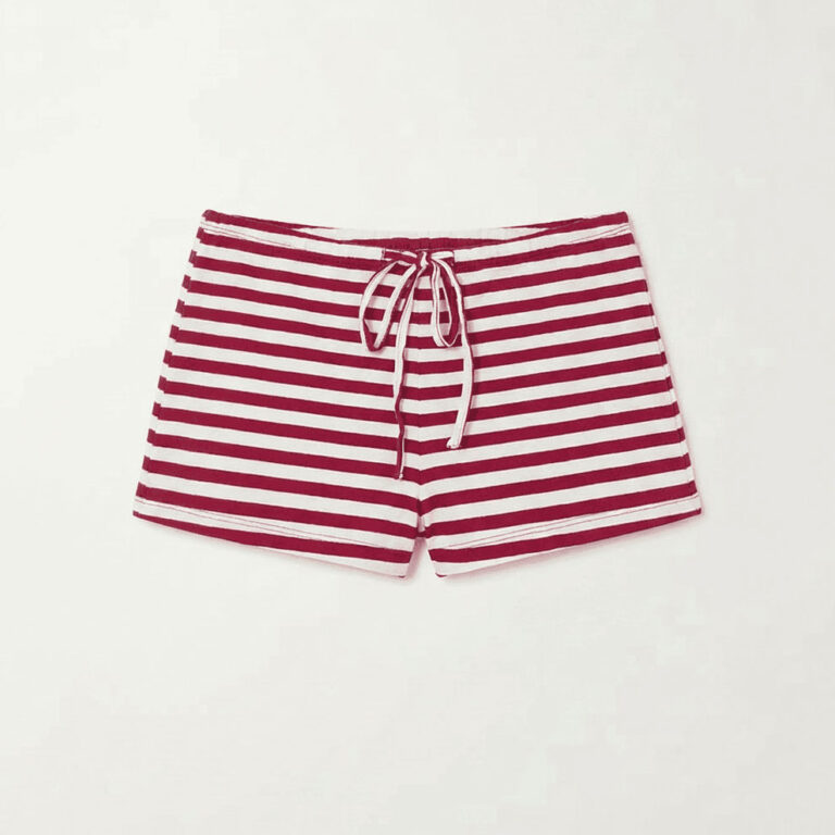 Women’s Casual Drawstring Waist Striped Lounge Shorts