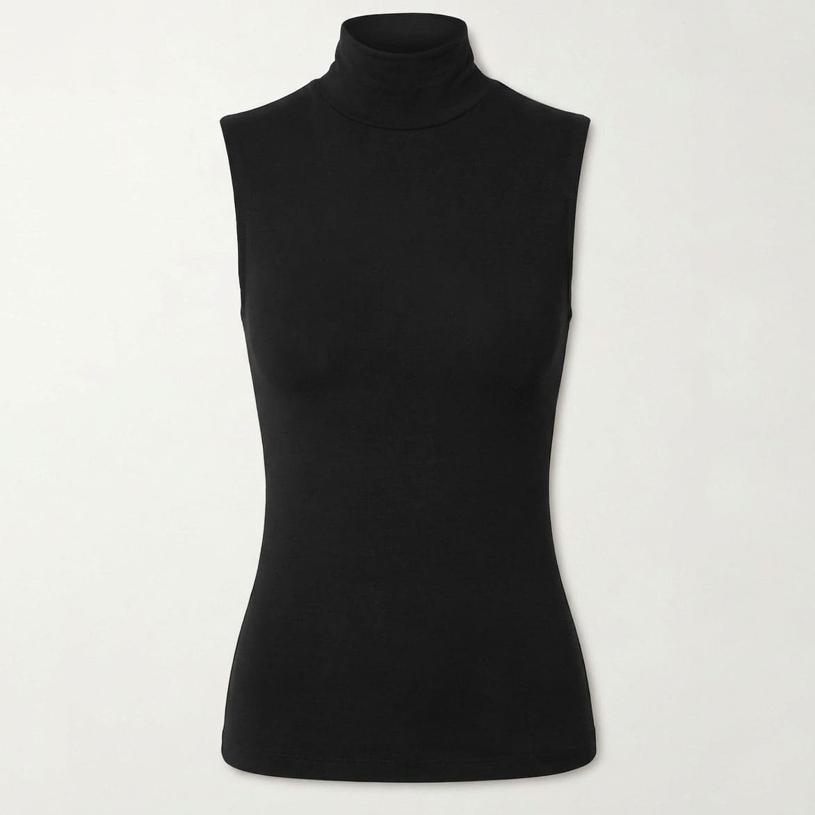 Women’s Black Sleeveless Turtleneck Tank Top
