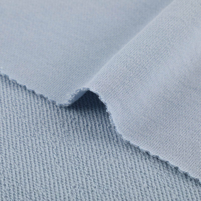 loopback French terry fabric showing inner texture detail