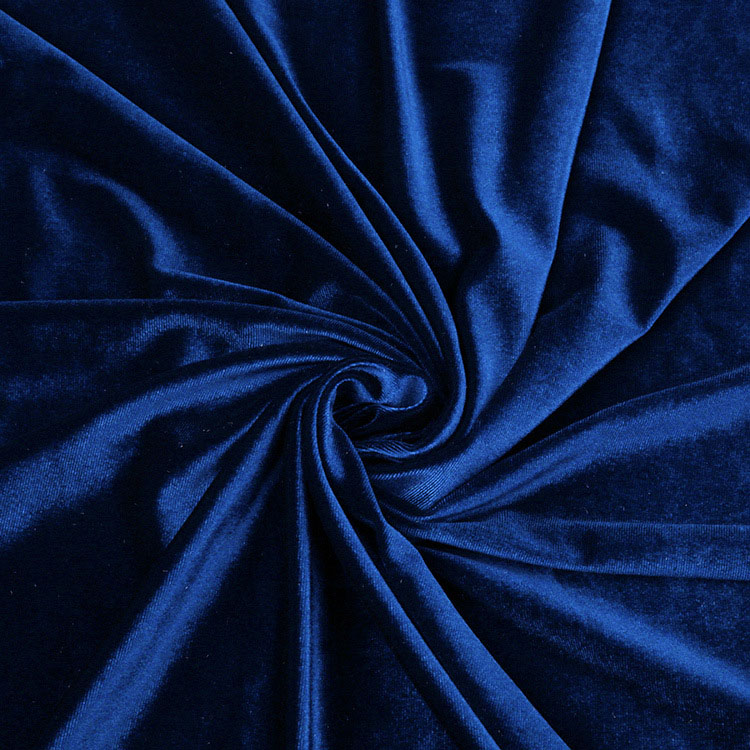 Soft and shiny texture of stretch velvet fabric