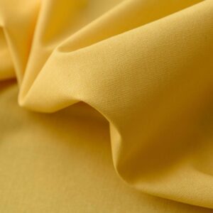 Solid yellow cotton linen fabric natural texture