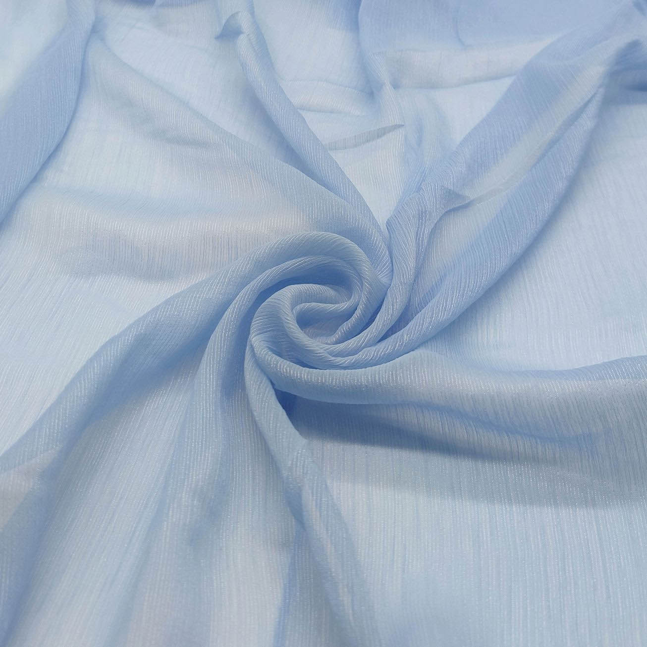 Shimmer Chiffon Fabric With Silver Lurex Crinkle Soft Draping Dress Fabric