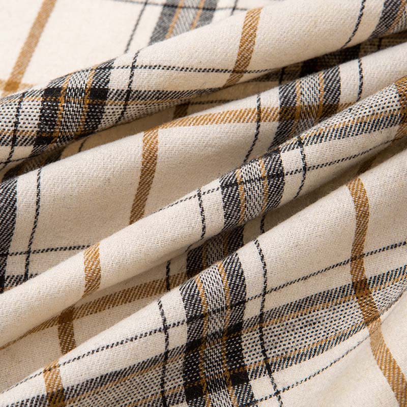 Yarn Dyed Plaid Flannel Fabric Brushed Cotton Polyester Check Fabric for Shirts & Pants