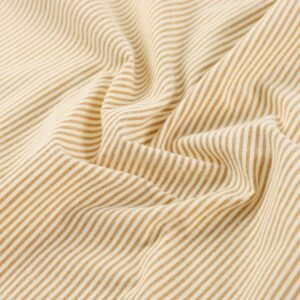 Khaki yarn dyed striped cotton woven fabric