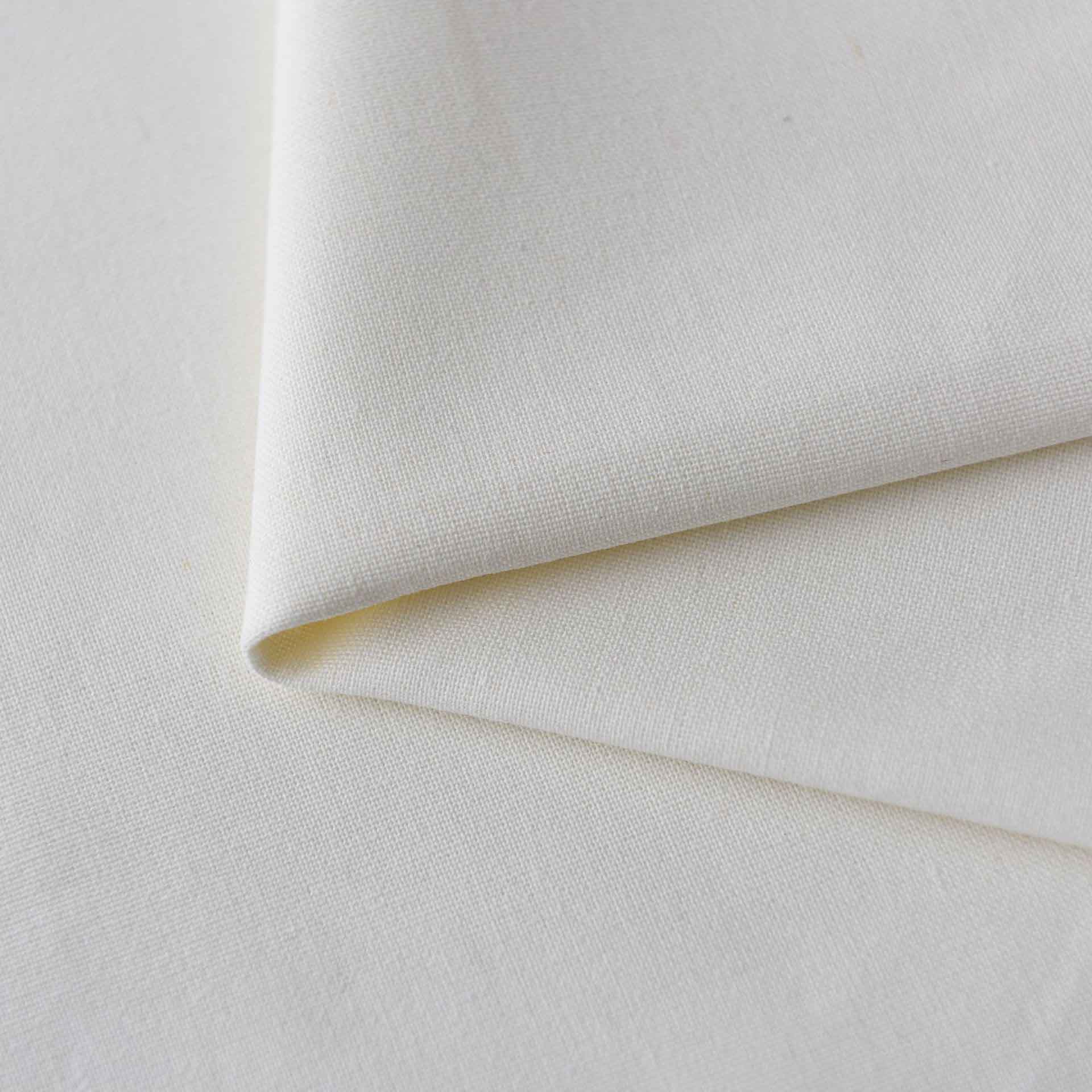 White plain cotton linen fabric breathable