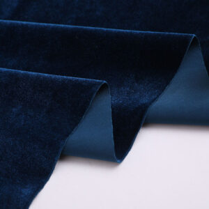 Stretch Korean velvet fabric showing surface and backing