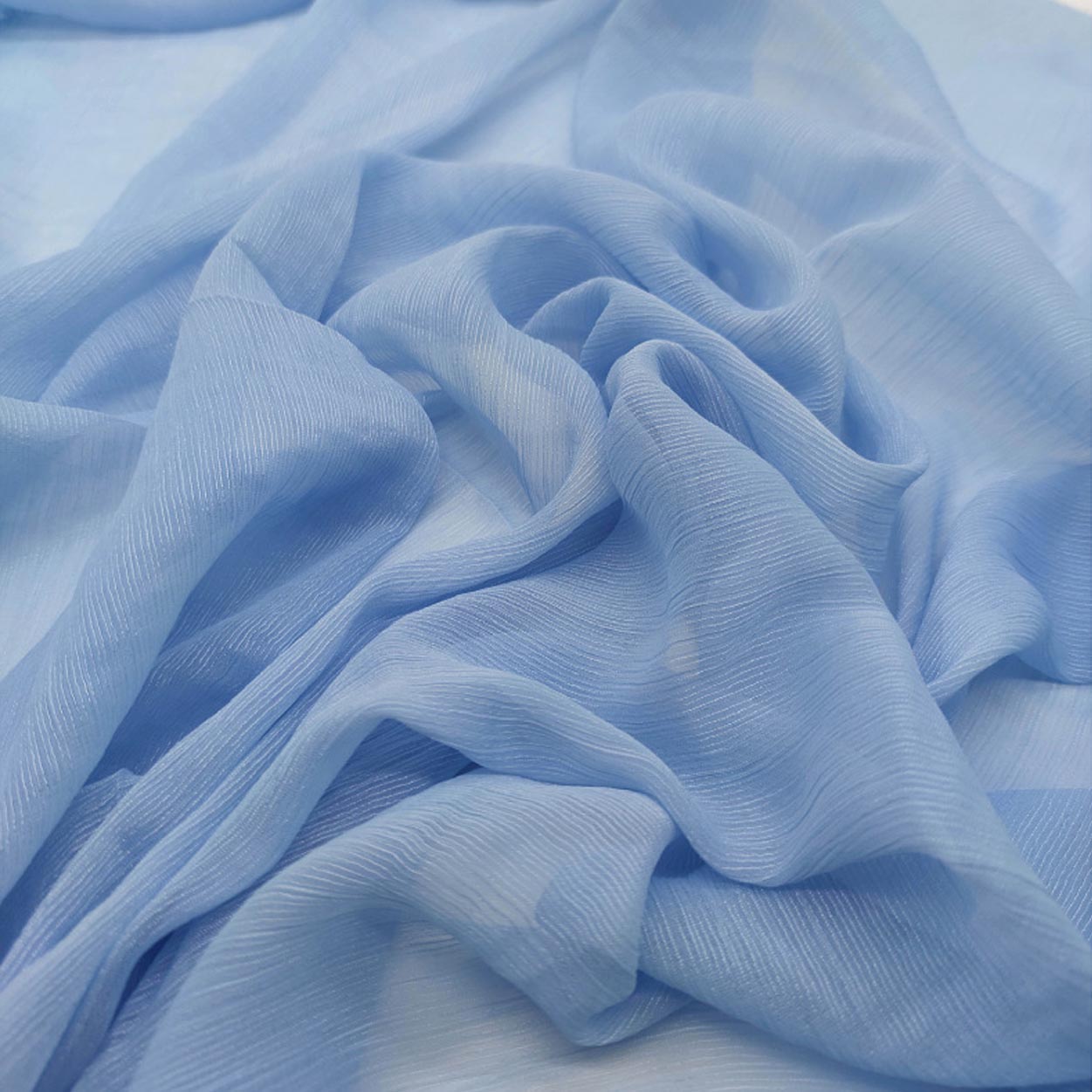 crinkle chiffon fabric texture with shine