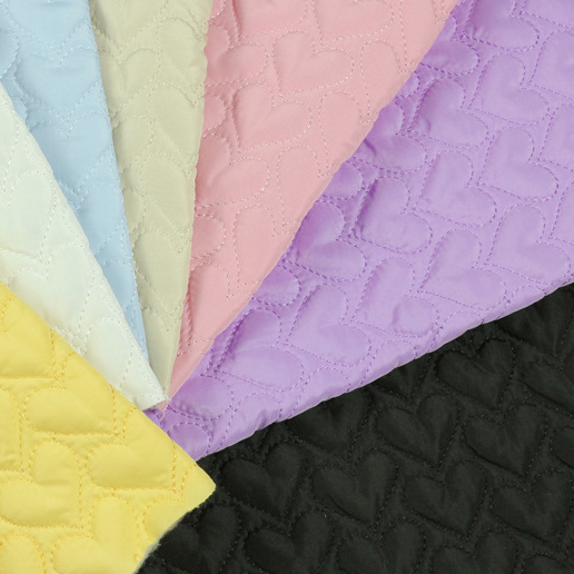 Heart quilted fabric available in multiple colors