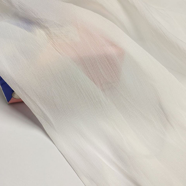 Crinkle Organza Fabric Faux Silk Sheer Wrinkle Texture Dress Fabric