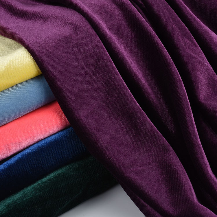 Various colors of stretch velvet fabric