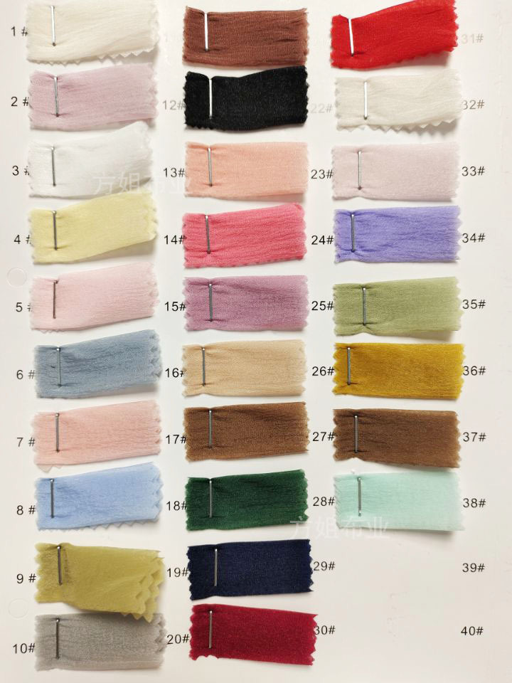 multi color crinkle organza fabric