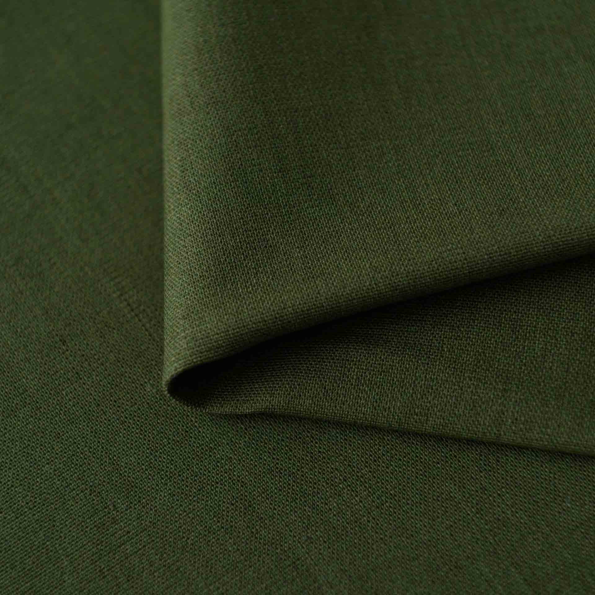 Dark green cotton linen fabric natural weave