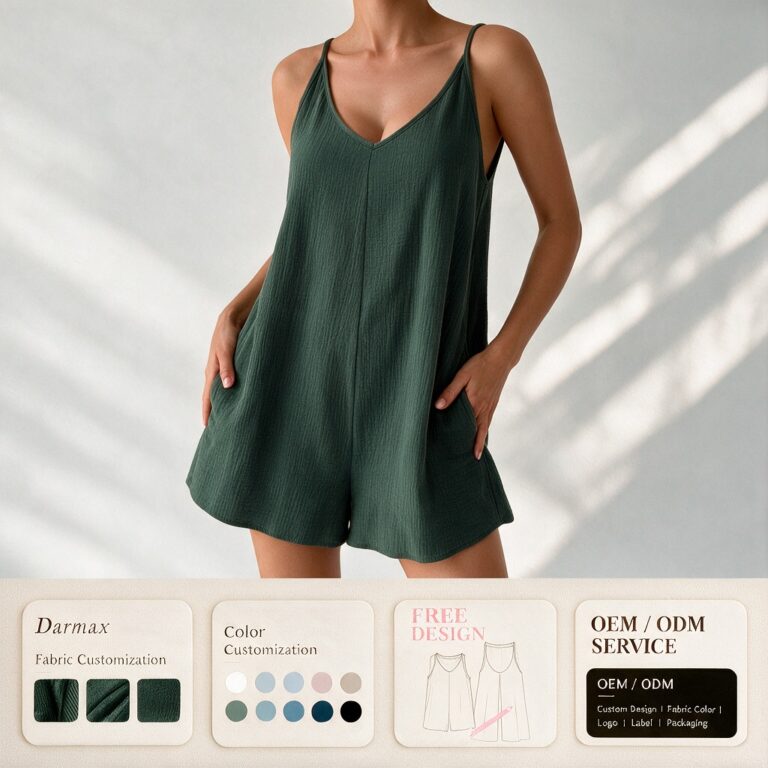Green Crinkle Romper